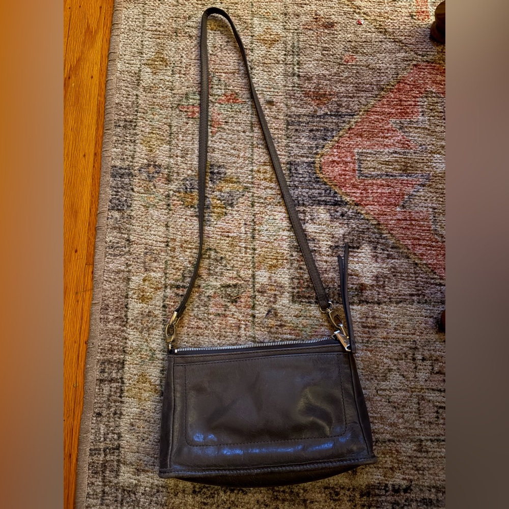 HOBO Genuine Leather Crossbody | Graphite Grey | Soft Supple Leather